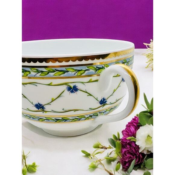 Limoges Tea Cup-Raynaud Allee Royale-Paris France-Breakfast Cup Only-Blue Flower - Picture 6 of 8